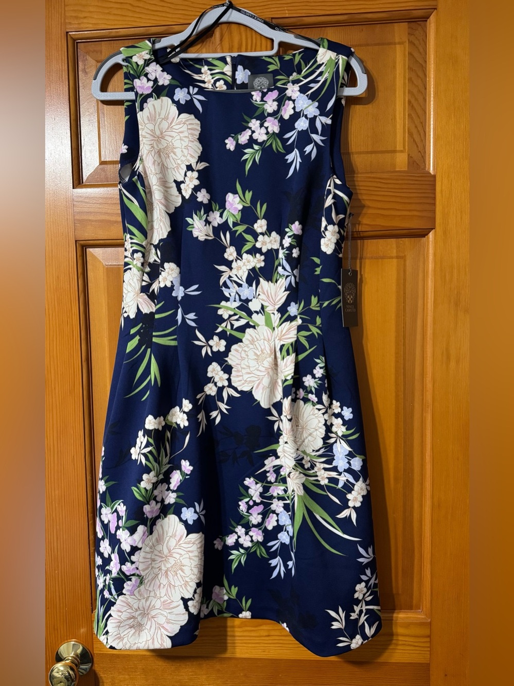Vince Camuto Navy Floral Fit & Flare Dress NWT
